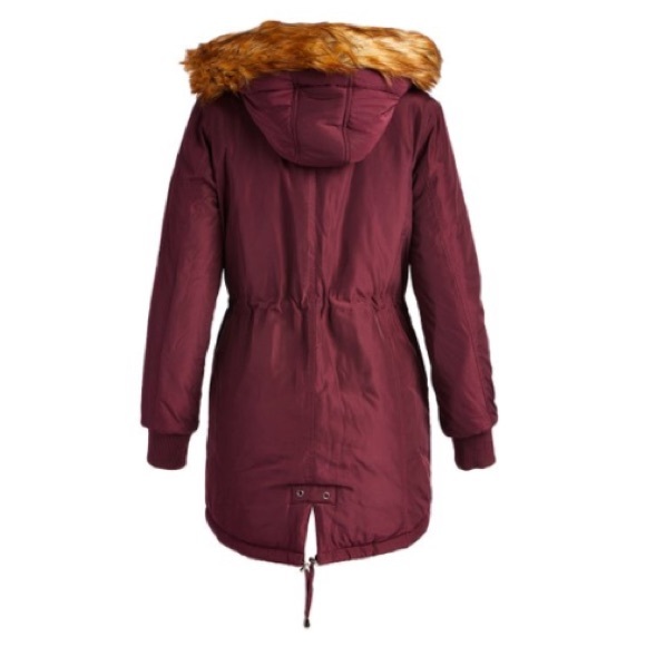 Steve Madden Merlot Anorak w/ Faux Fur Hood - Picture 4 of 4